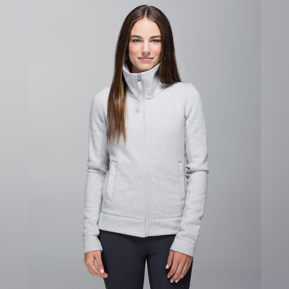 Lululemon En Route Jacket Heathered Light Grey Size 4 - Picture 4 of 16